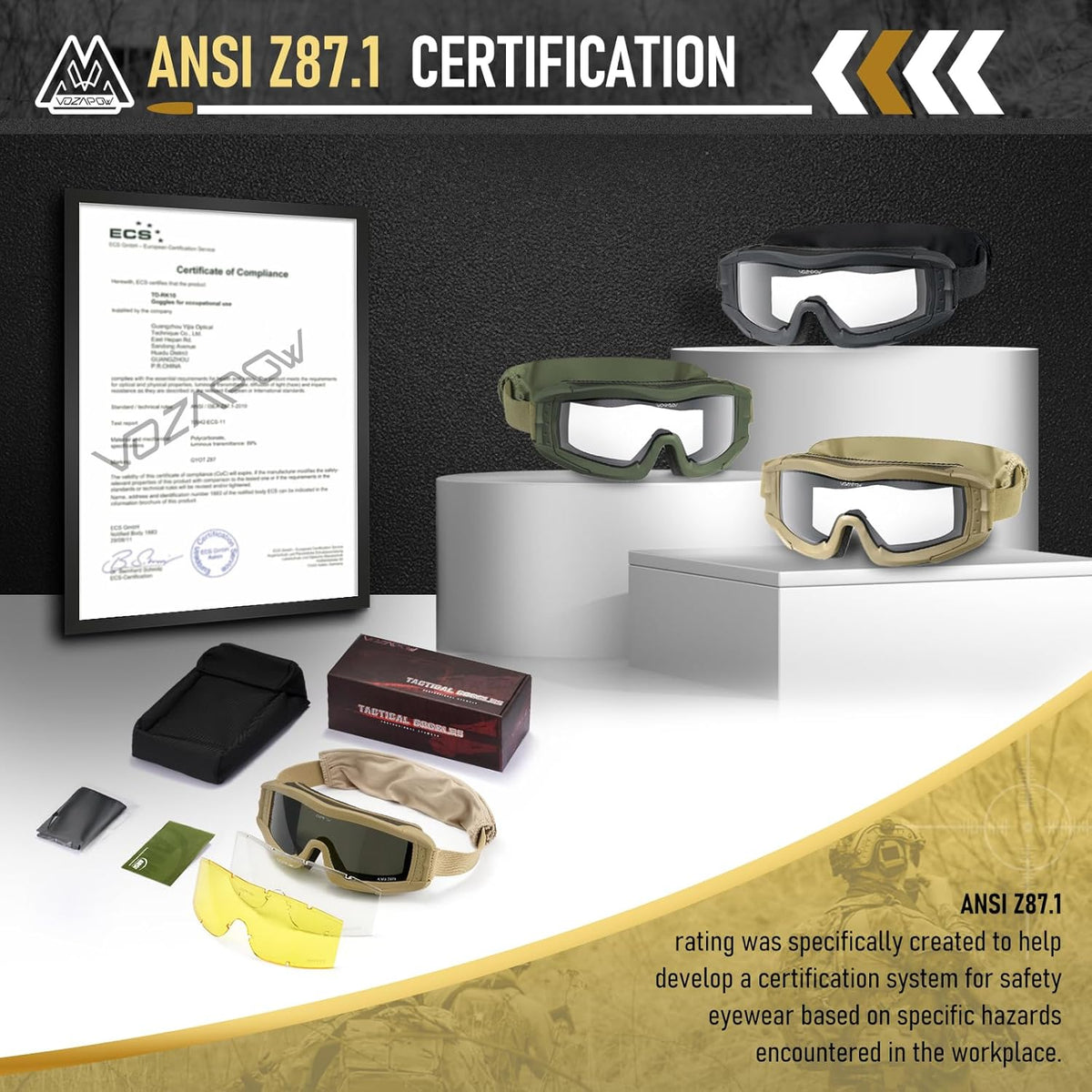 Skiennix Airsoft Goggles - Anti-Fog Shooting Glasses for Clear Vision | Durable & Comfortable