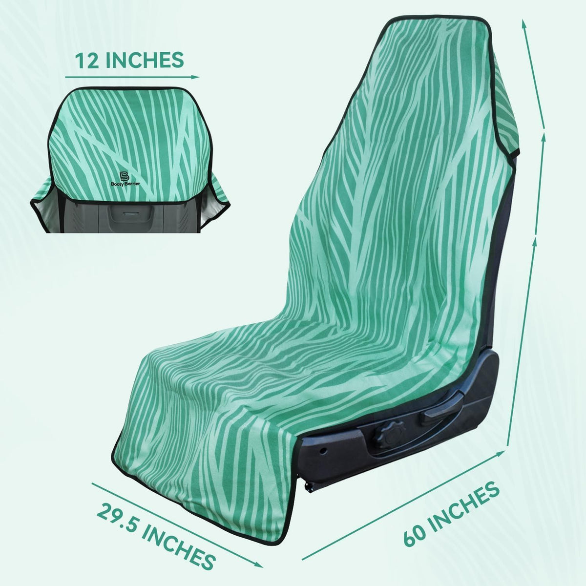 Booty Barrier 4.0 Waterproof Car Seat Cover for Sweat – Post-Workout Seat Protector for Runners, Gym, Beach & Sports – Washable, Eco-Friendly (Recycled Fabric)