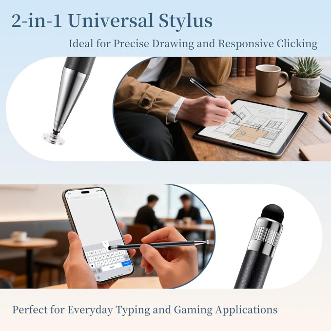 ChaoQ 2-in-1 Stylus Pen for Touchscreen, 6 High Sensitivity Stylus