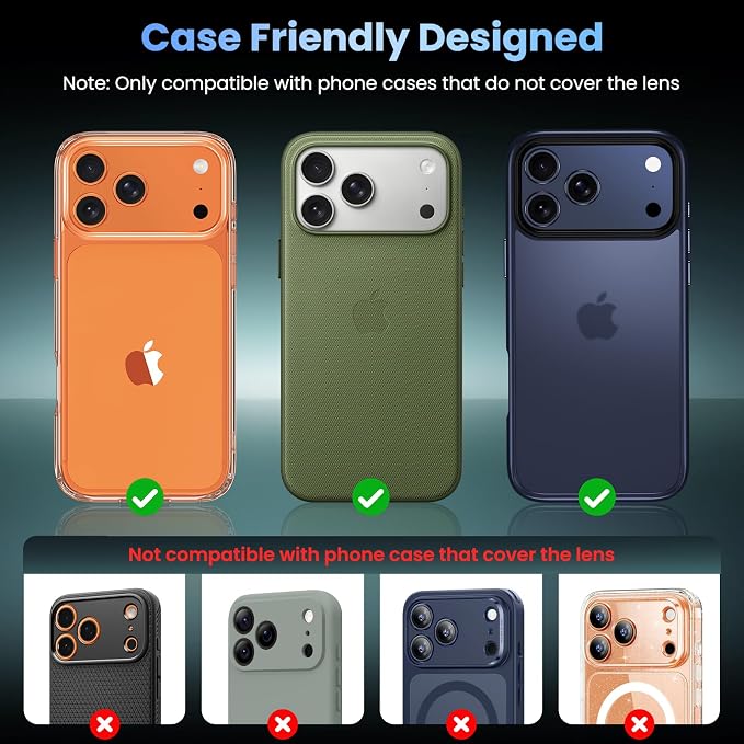 Uyiton Compatible with iPhone 17 Pro Max Camera Lens Protector