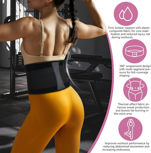 Lisacool Waist Trainer for Women - Sweat Band Waist Trimmer for Effective Belly Control | Adjustable Fit