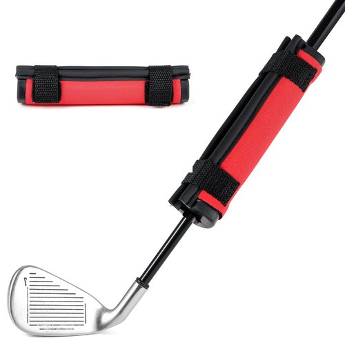MistyBrew Golf Weighted Swing Trainer – 110g Clip-On Warm-Up Weight for Adult Golfers, Scratch-Free Rubber Grip for Driver/Iron Practice, Lightweight Training Aid with No Tools Needed, Red
