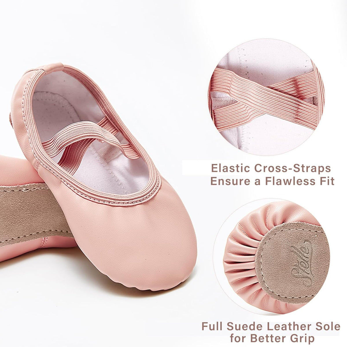 Stelle Ballet Shoes - Soft Leather Dance Slippers for Girls | Comfortable Ballerina Footwear