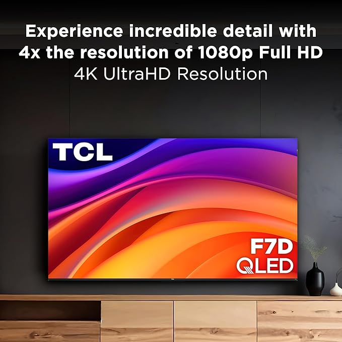 TCL 50-Inch F7D Series 4K QLED (50F7D, 2026 Model) with Dolby Vision HDR & Dolby Atmos Smart TV with Fire TV, Alexa+, Auto Game Mode, High Brightness LED Backlight, and Hands-Free Voice Control