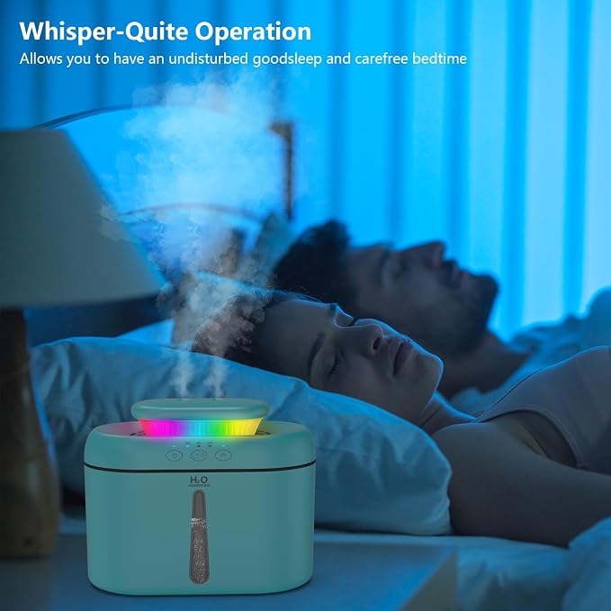 SZO Humidifiers for Bedroom, 2.5L Capacity, Auto Shut-Off, Easy to Fill & Clean, 16 dB Quiet Ultrasonic Humidifier for Large Room, Plants, Baby Nursery, Indoor, Night Light(Blue)
