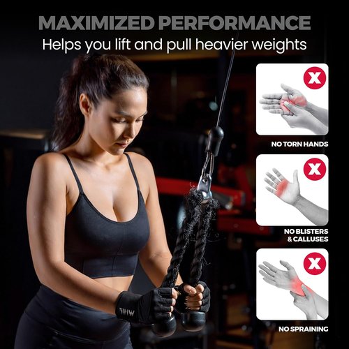 MhIL Workout Gloves for Women - Breathable Gym Gloves with Palm Protection & Enhanced Grip - Padded Weightlifting Gloves with Wrist Wraps Support
