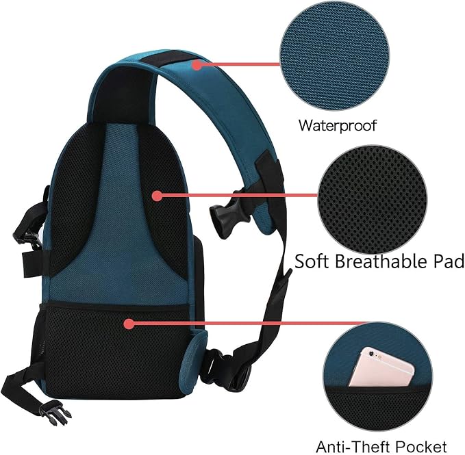 MOSISO Camera Sling Bag, DSLR/SLR/Mirrorless Camera Case Shockproof Photography