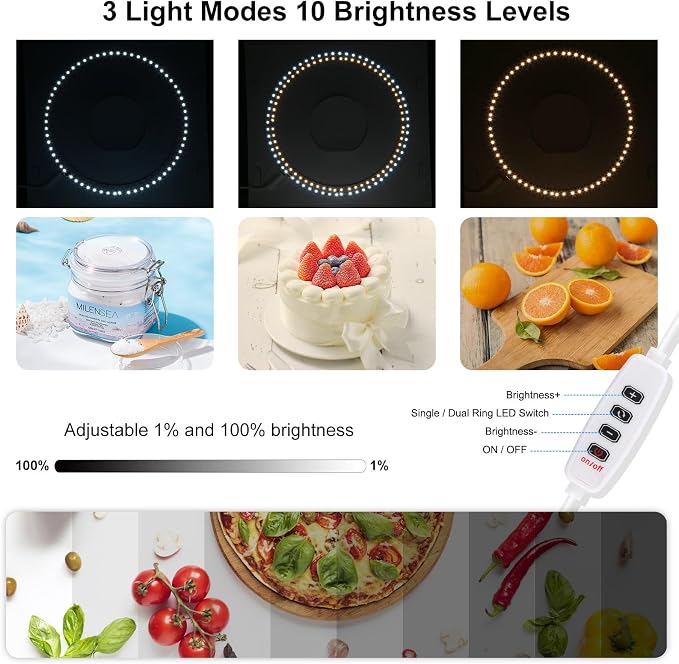 23cm Ring LED Panel Folding Portable Light Photo Lighting Studio Shooting Tent