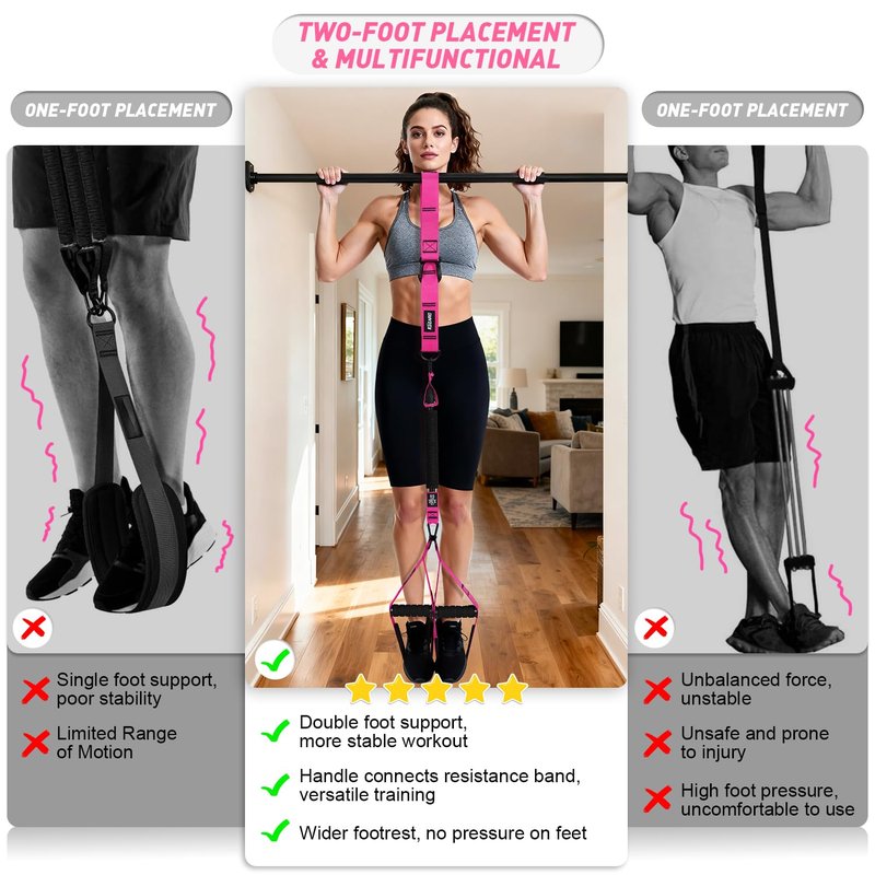 Pull Up Assistance Bands for Women, Heavy Duty Resistance Bands with Handles, Exercise Band with Door Anchor, Workout Band Set for Pull Up Bar, Full Body Sculpting,Muscle Training, Recovery, Home Gym