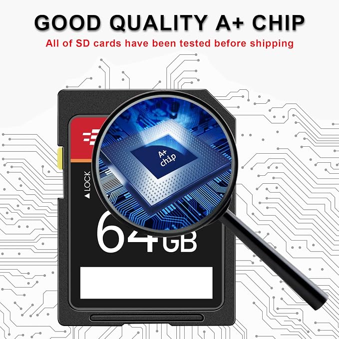 5-Pack of SD Card 64GB EASTBULL Class 10 SD Cards U1 V30 High-Speed 100MB/s