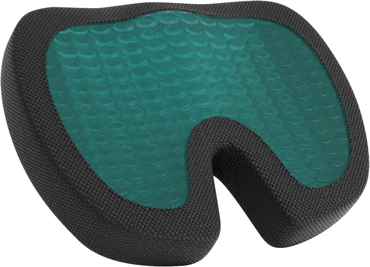Amazon Basics Rectangular Memory Foam Back Support Cushion for Office Chairs, Non-Slip Base for Long Sitting, Black
