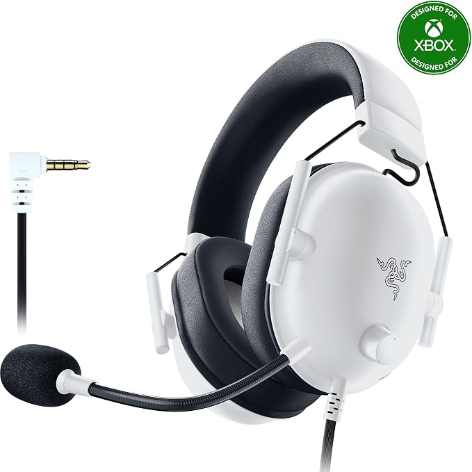 Razer BlackShark V2 X Wired Xbox Gaming Headset, White | 50mm Drivers, Cardioid Mic, Lightweight, Comfortable Noise Isolating Earcups, For Xbox Series X, Series S, PS5, PC, Switch