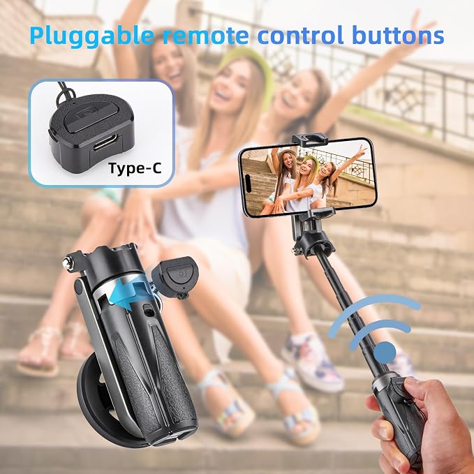 MQOUNY for Magsafe Tripod Stand for iPhone, Portable Pocket Size Selfie Stick