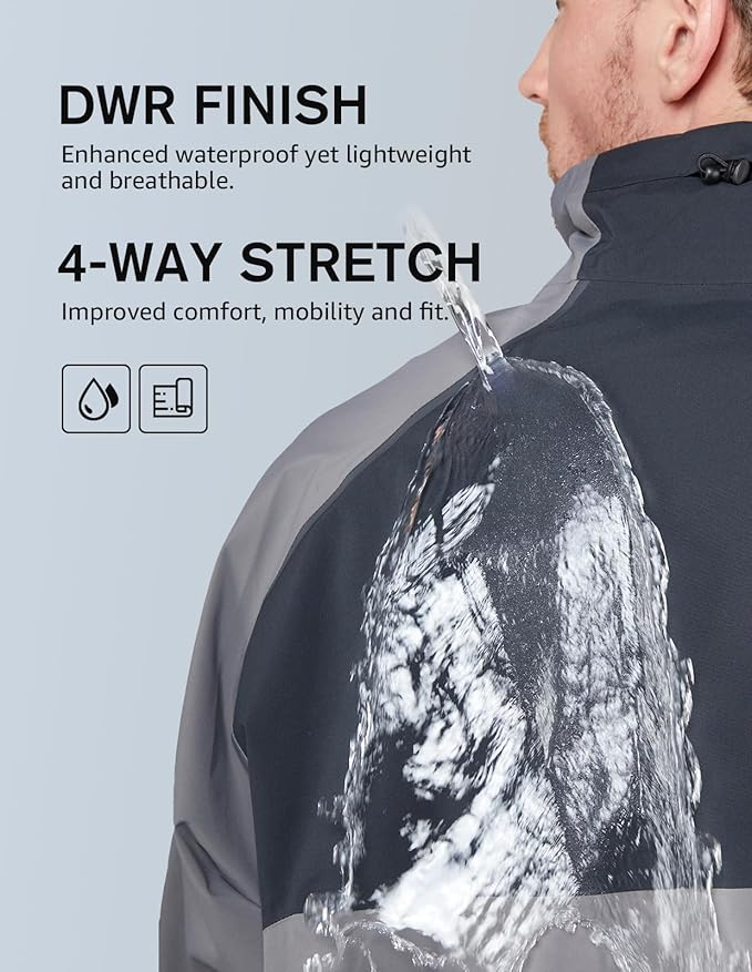 fit space Waterproof Golf Rain Suits for Men Performance Rain Jackets and Pants for All Sports
