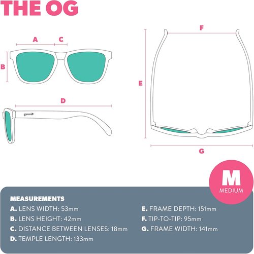 Goodr Mick & Keith's Midnight Ramble Polarized Sunglasses - Black Frame, Blue Mirrored Lenses, UV400 Protection | Unisex, Medium Size