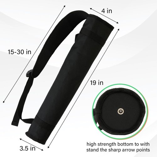 Archery Quiver - Adjustable Back & Hip Arrow Holder for Compound/Recurve Bows - Lightweight Foldable Bag with Shoulder Strap for All Ages
