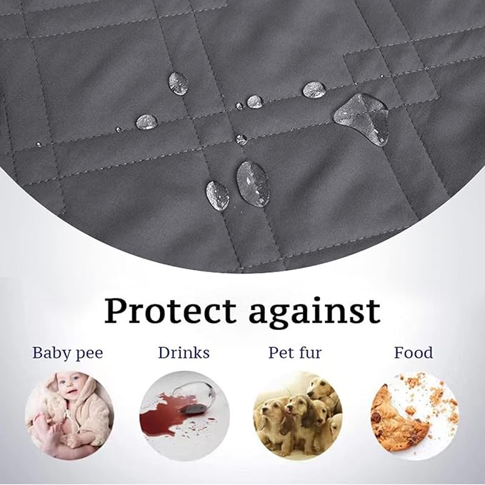 Waterproof Dog Bed Cover, Reversible Blanket Washable Pet Dog Pee Pad, Incontinence Underpads, Furniture Bed Couch Sofa Protector Cover Leak Proof for Dog Cat Kid, 82"x86" (Dark Grey)