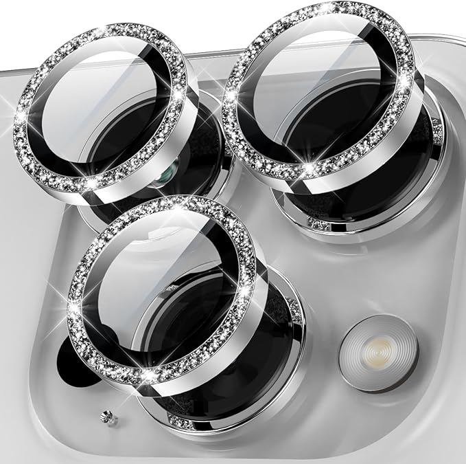 YWXTW Designed for iPhone 15 Pro/iPhone 15 Pro Max Camera Lens Protector Bling