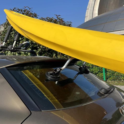 **Skiennix Aluminum Kayak Roof Rack - Folding J-Style Carrier with Roller & Door Step for SUVs**