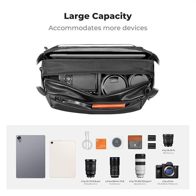 K&F CONCEPT Camera Sling Bag Crossbody Bag Waterproof Camera Shoulder Backpack