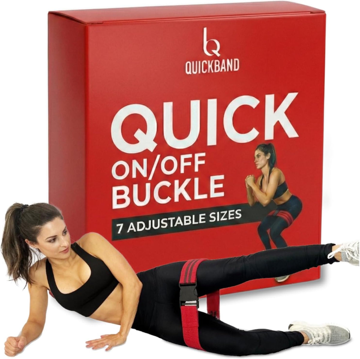 Skiennix Adjustable Workout Bands - Non-Slip Resistance Butt Trainer for Hips & Glutes | Red