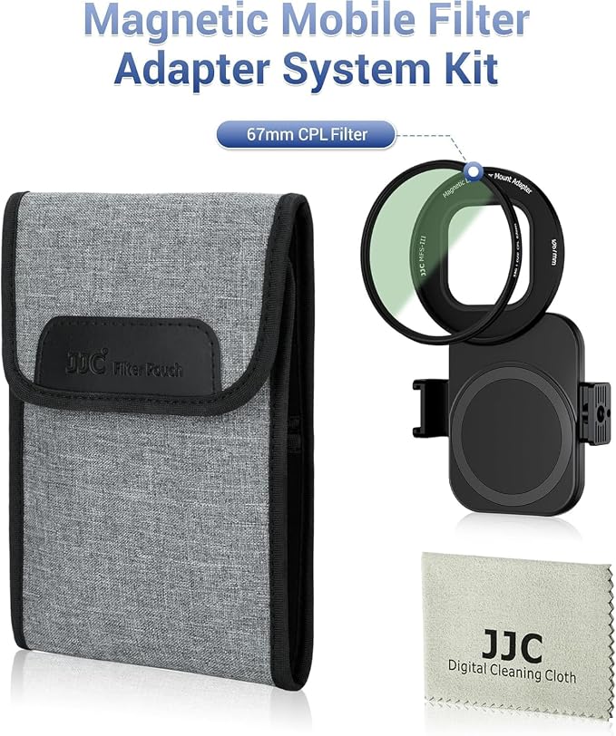 Upgraded 67mm CPL Filter for iPhone 17, Lens Filter Adapter Pouch Set for