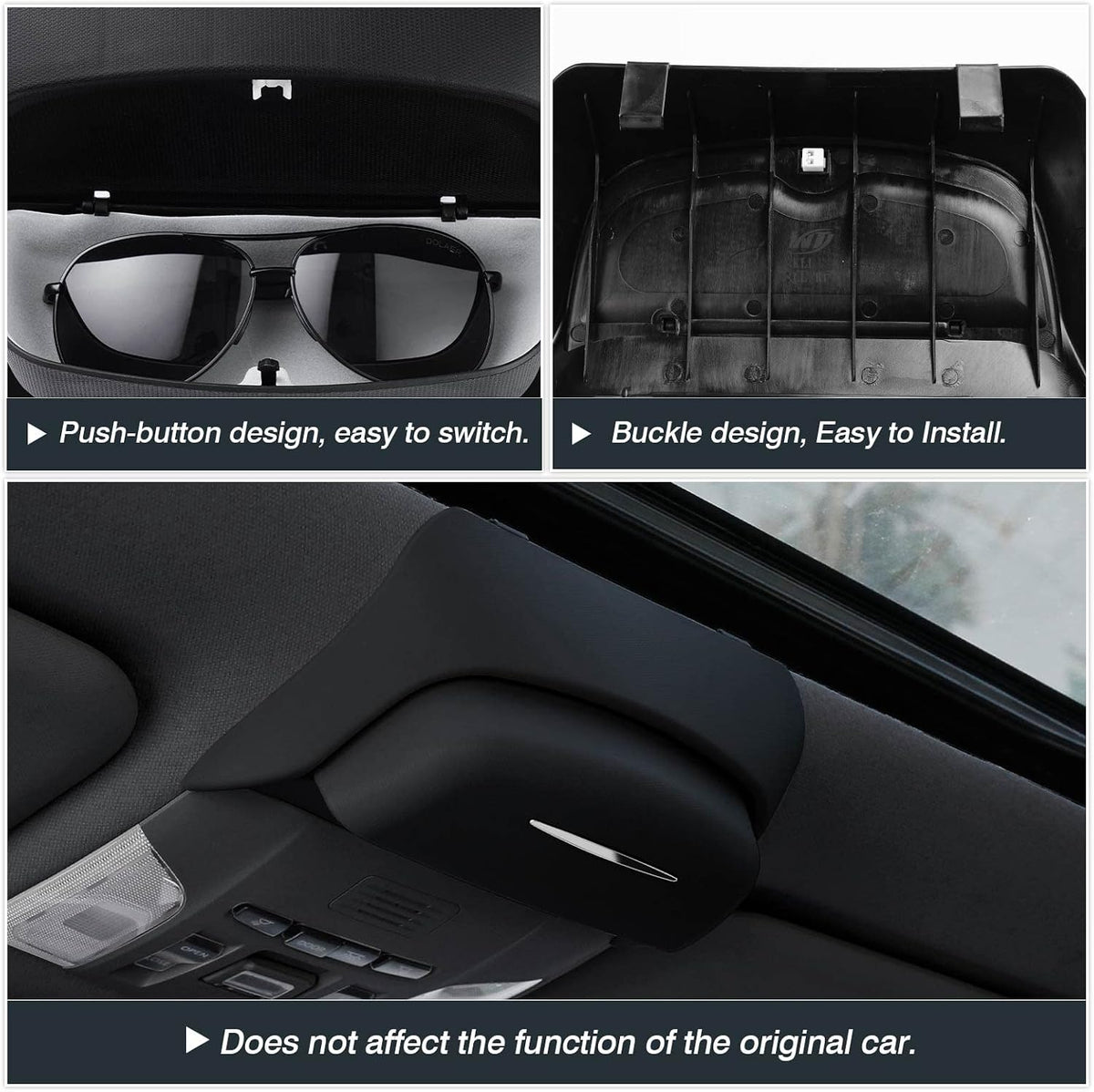 Karltys Corolla Cross Sunglasses Organizer for Toyota Corolla Cross 2022-2025 2026/ Corolla 2020-2025 2026 with Sunroof Car Glasses Holder Storage Organizer Accessories (Black)