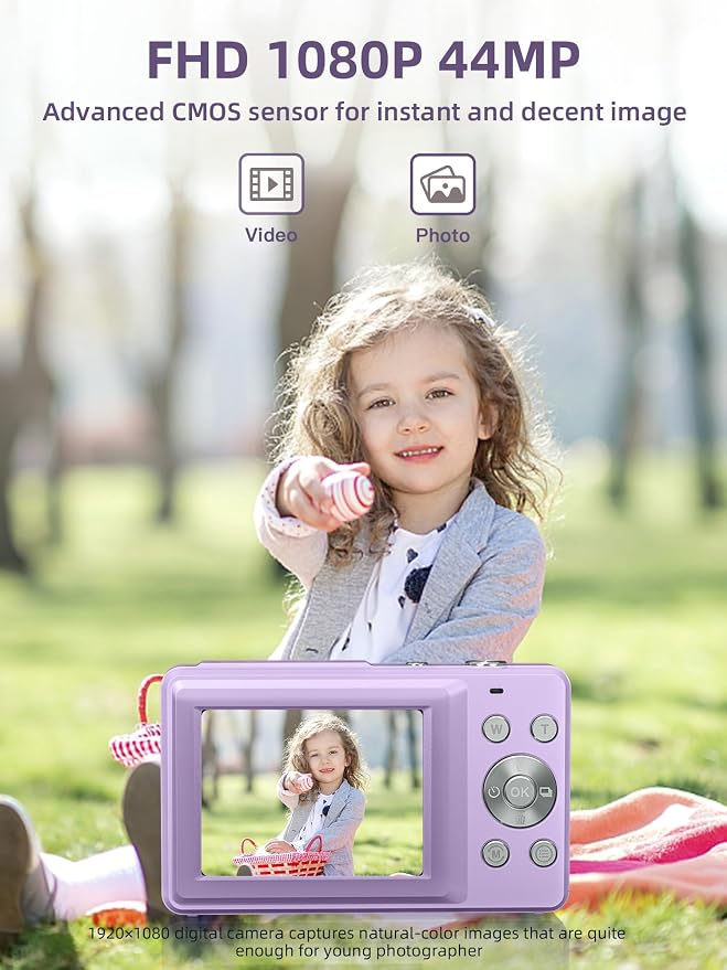 Digital Camera FHD 1080P, Camkory Point and Shoot Digital Cameras