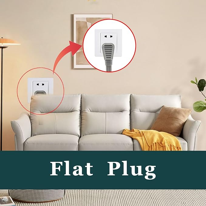 EP 3 Ft Heavy Duty Appliance Extension Cord - 14 Gauge 3 Prong Grounded Cable Wire, Ideal for Air Conditioners, Refrigerators, Microwaves, Washing Machines & More - Indoor Use, Gray
