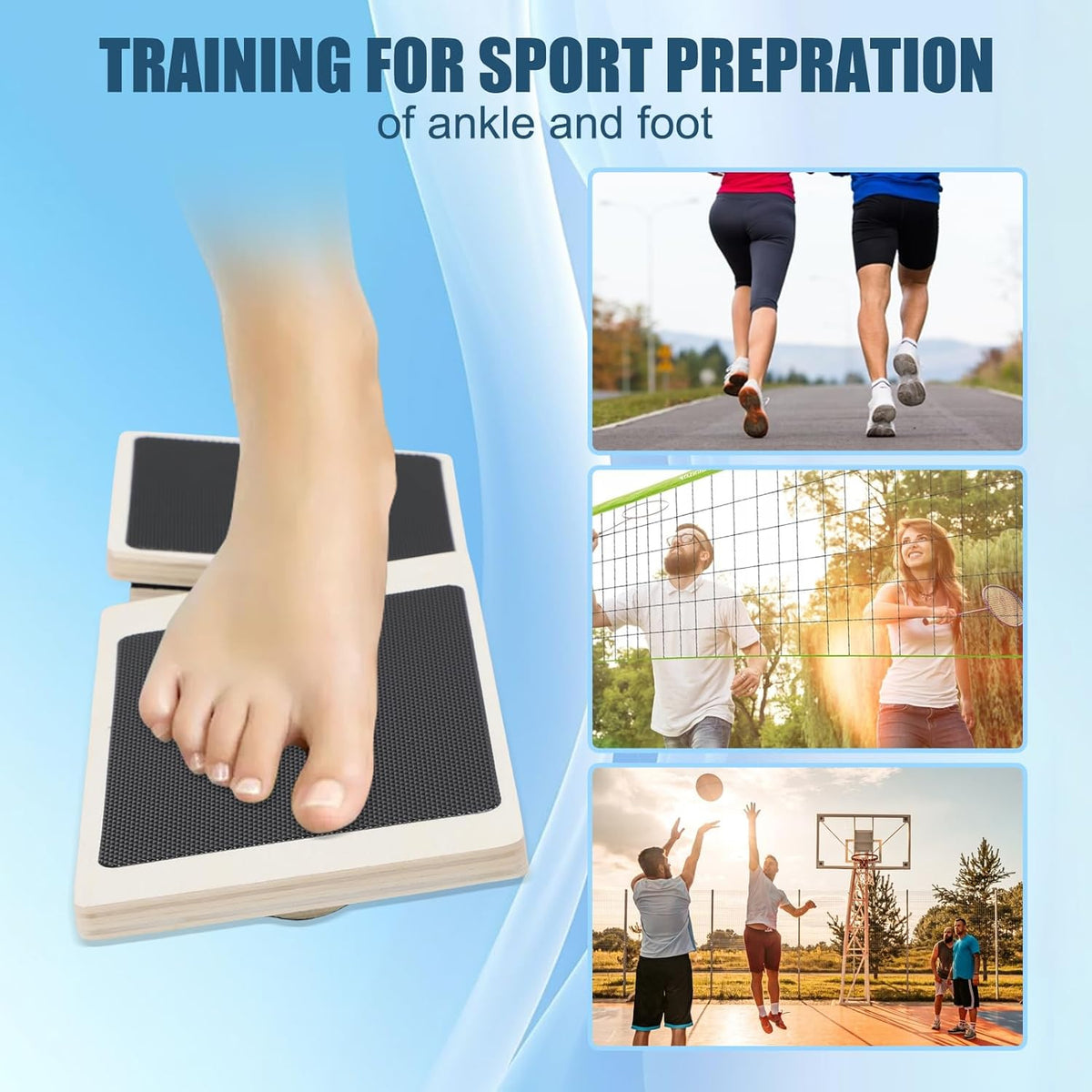 Skiennix Ankle Balance Board - Single Leg Wood Trainer for Foot Strengthening & Posture Correction