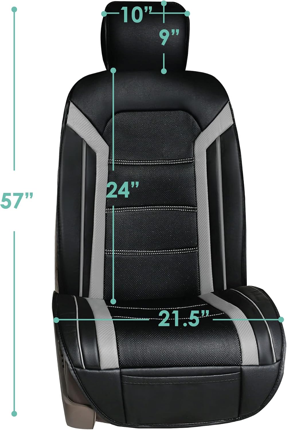 FH Group Car Seat Cover Cushion - 2 Pack Seat Covers for Cars Trucks SUV, Faux Leather Car Seat Cushions, Waterproof Car Seat Cover Cushion, Universal Fit Car Seat protector Front Set Blue