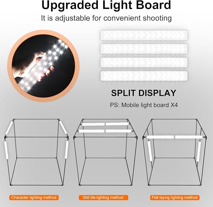 48"x48"x40" Large Photo Studio Light Box Photography, 4 Light LED Panels