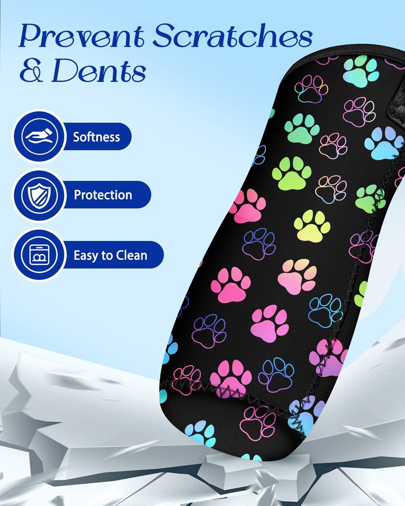 Toykee Water Bottle Sleeve for Cirkul 22 oz - Bottles Cover Holder Carrier Bag with Crossbody Shoulder Strap Dog Paw Print