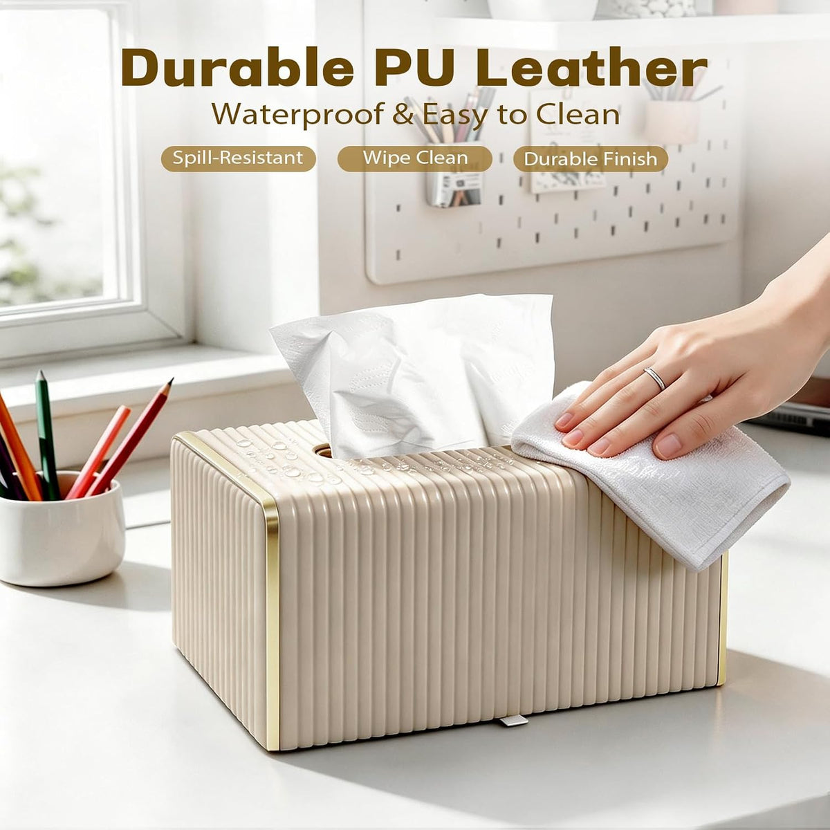Tissue Box Cover Rectangle,Modern Tissue Box Holder for Home Office Car