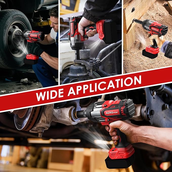 ACROPOW Cordless Impact Wrench Compatible with Milwaukee 18V Battery， 1/2” 1700FT-LBS Brushless High Torque Impact Driver, Auto-Stop Reverse, Variable Speed Heavy Duty Impact Gun(Bare Tool)