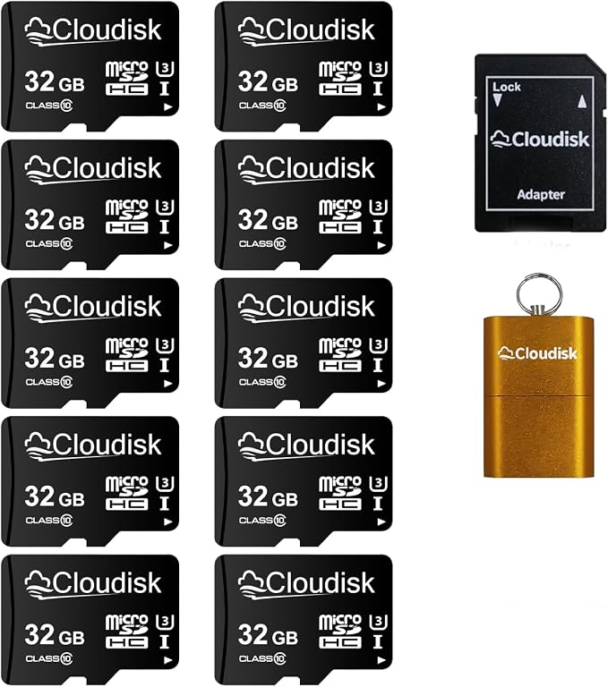 Pack of 10 Micro SD Card 32GB Flash Memory Card C10 A2 U3 Micro SDHC