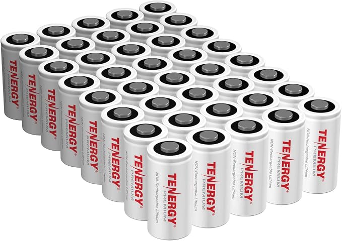 Tenergy Premium 40 Pack NonRechargeable CR123A 3V Lithium Battery, Primary