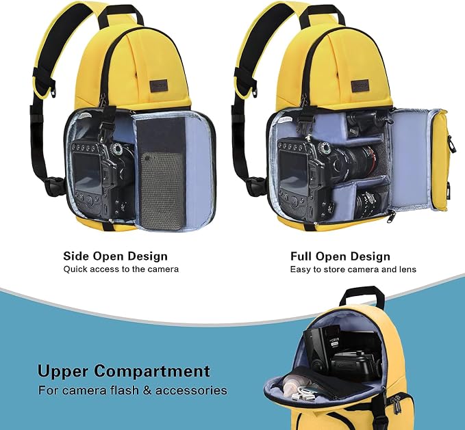 MOSISO Camera Sling Bag, DSLR/SLR/Mirrorless Camera Case Shockproof Photography