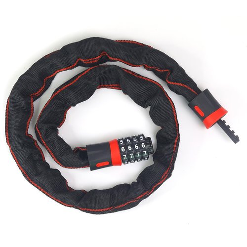 Bike Chain Lock, 4-Digit Resettable Combination Heavy Duty Anti-Theft Bicycle Chain Lock with Protective Sleeve, Security Chain for Bike, E-Bike, Scooter, Motorcycle, 2ft/3ft/3.6ft/4.3ft
