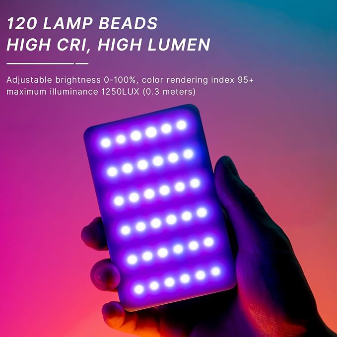 VIJIM VL120 RGB Video Light, Portable LED Camera Light Panel 0-360 Full Color