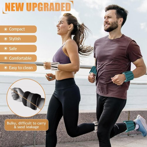 BECOJADDE Ankle Weights - Adjustable 1 lb/2 lb/3 lb Set for Pilates, Running, Yoga | Perfect for Arm & Leg Workouts