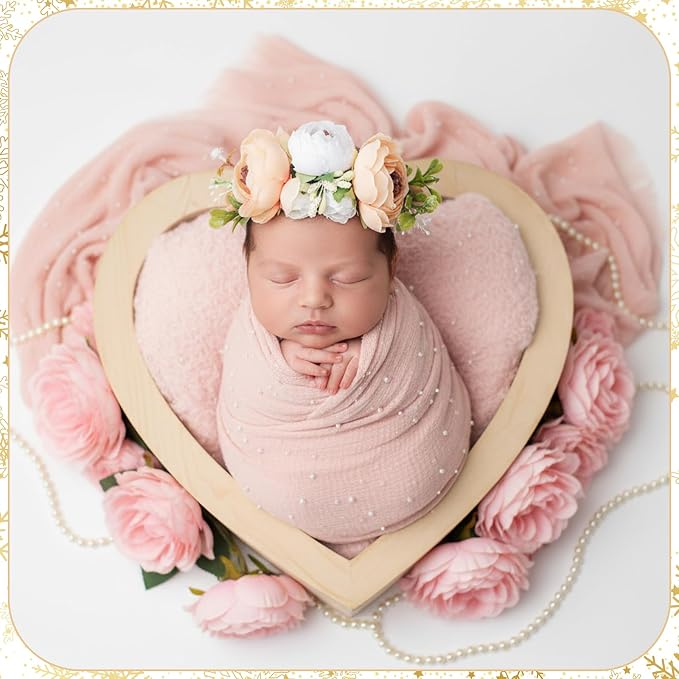 7 Pcs Baby Photoshoot Props Wrap Kit 3 Pieces Newborn Photography Props 4