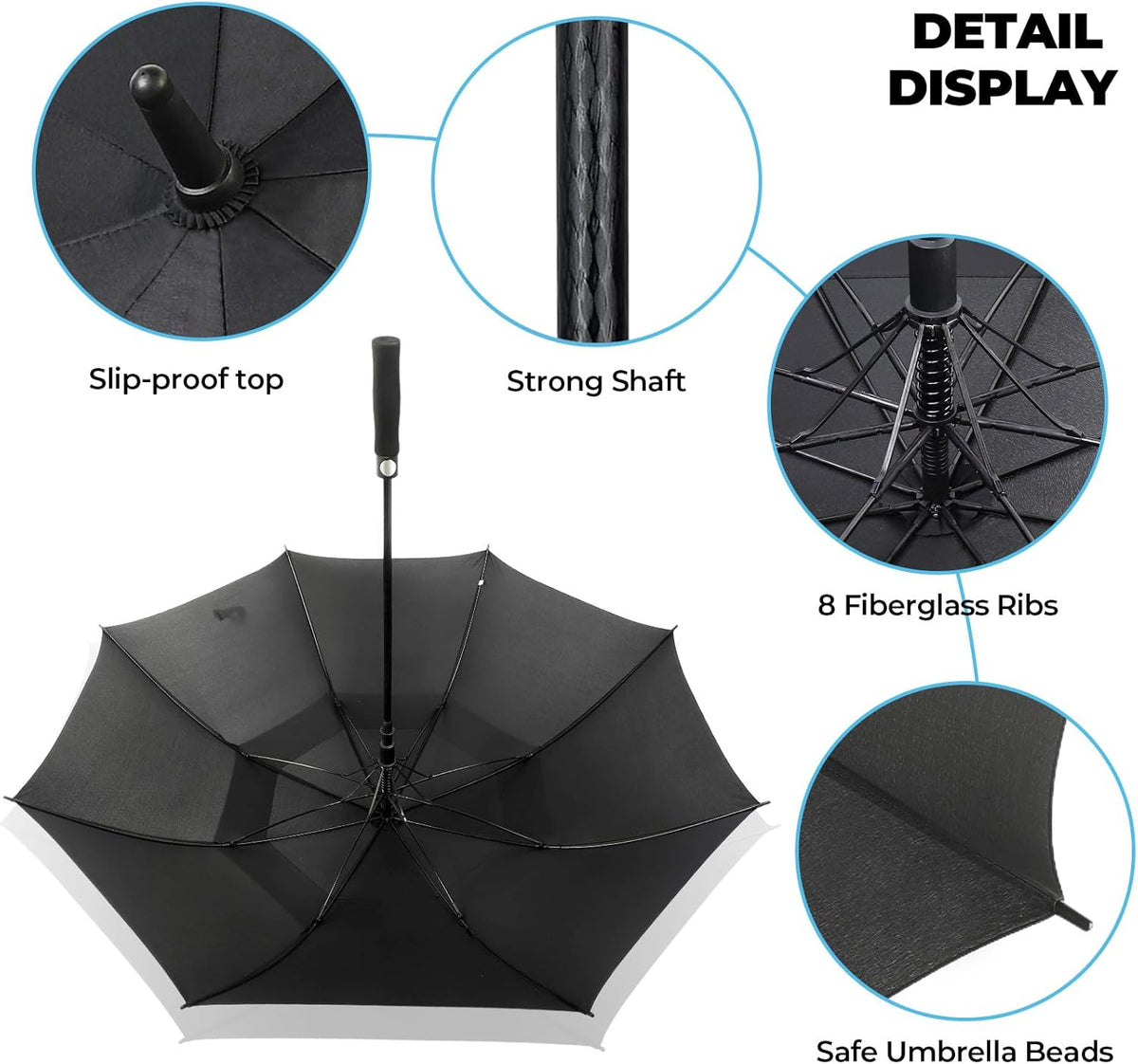 ZDSSM Golf Umbrella - Automatic Open, Extra Large 54/62/68/72 Inch, Windproof & Waterproof Double Canopy