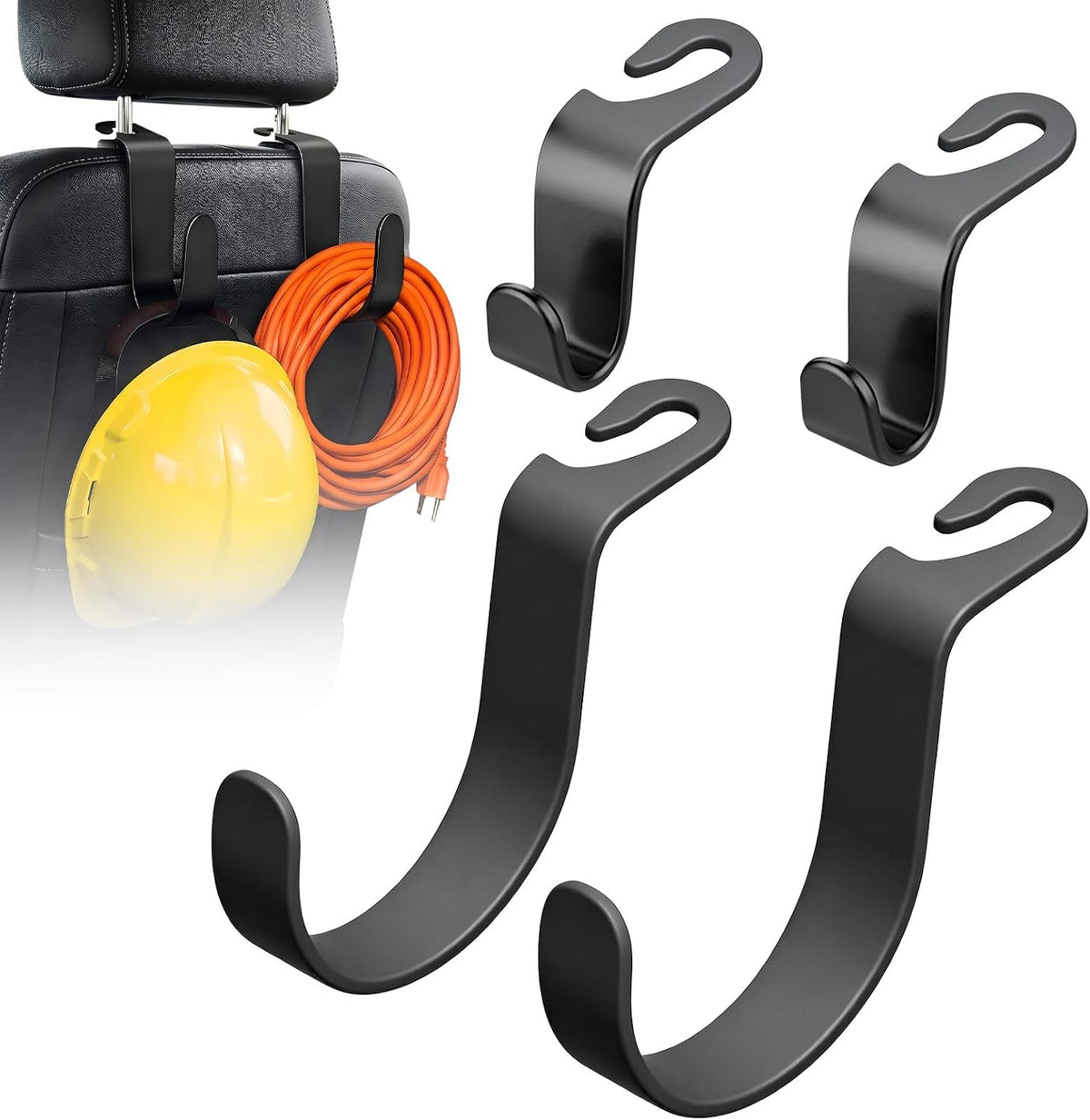 DO DOWIN 4 Pack XL Hard Hat Holder Hooks for Truck (2XL + 2Standard)