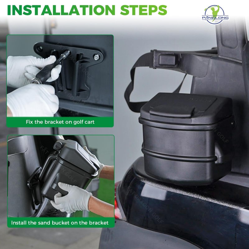 Panglong Large Capacity Sand Bucket with Bracket, Fits for 2004-UP Club Car Precedent/Club Car Tempo and Onward 2-Seater Golf Cart