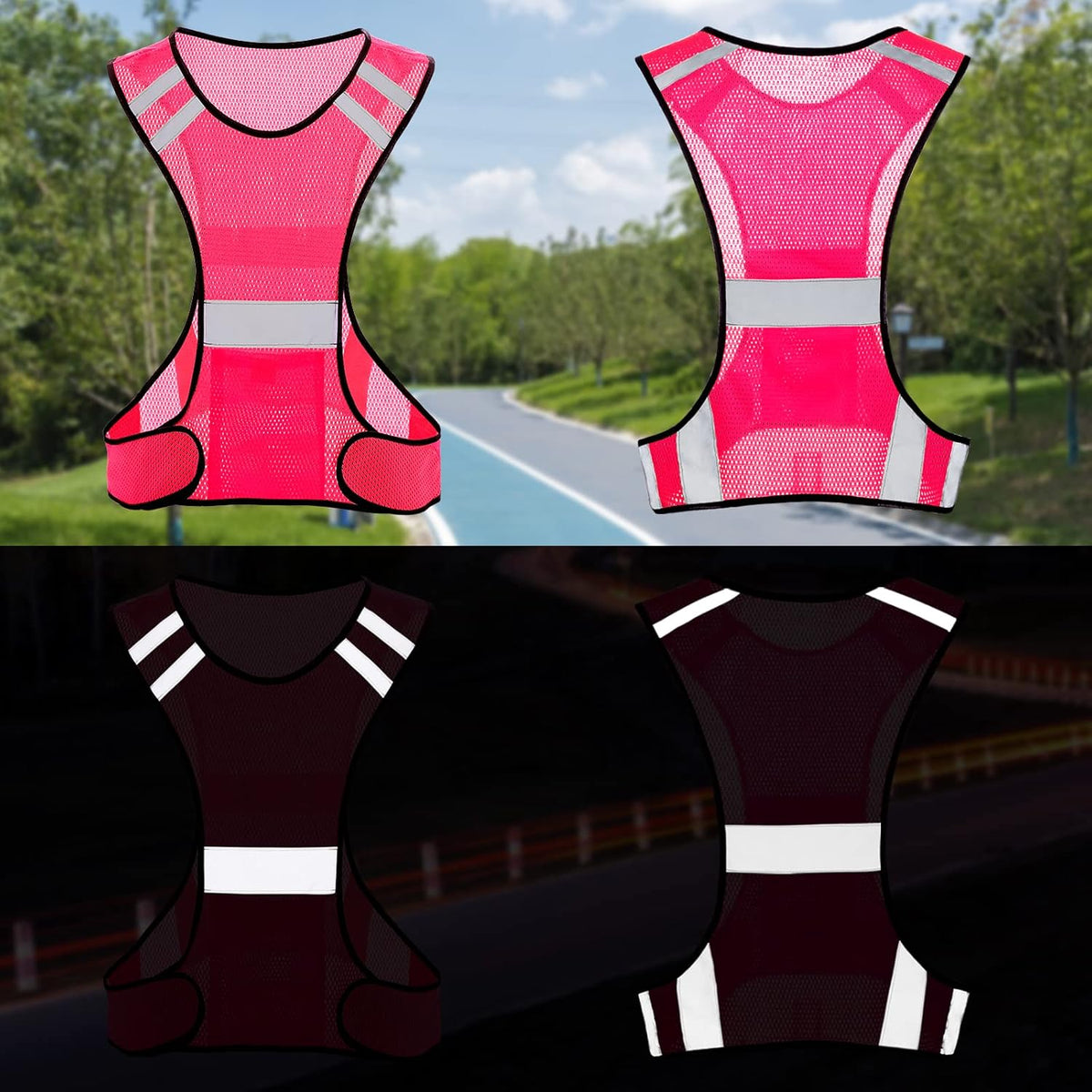 TCCFCCT Reflective Running Vest - High Visibility Gear with Large Pocket for Safety & Comfort