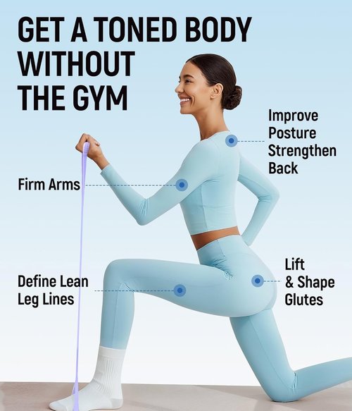 Figure 8 Resistance Bands by Upgraded | Durable, Odorless Silicone for Yoga, Pilates & Therapy - High Elasticity