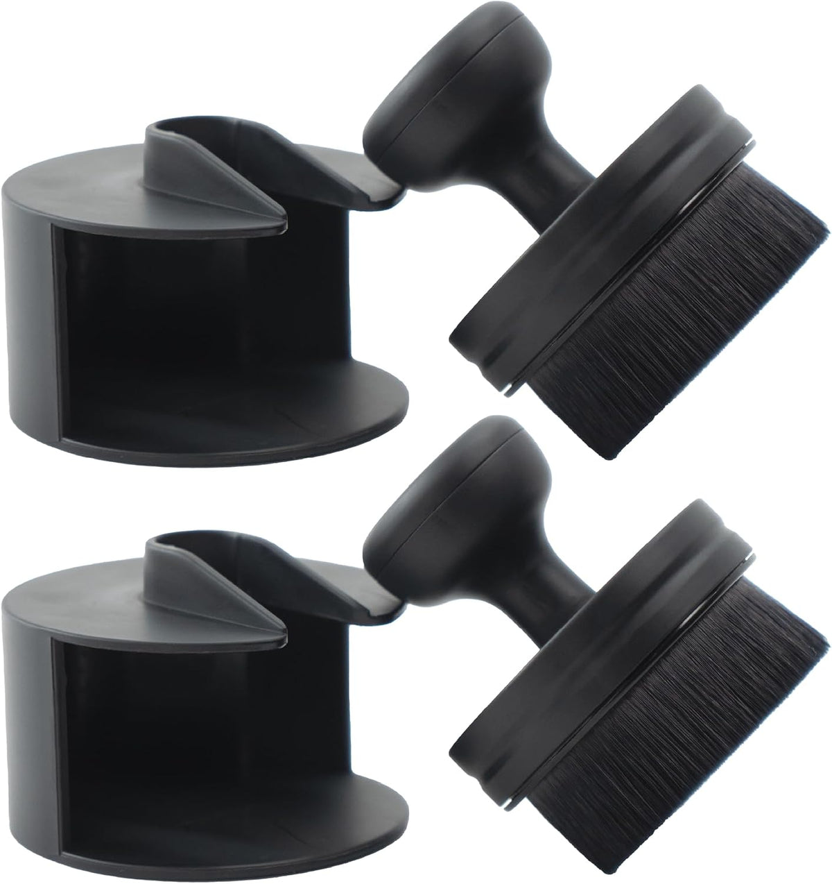 VIKING Tire Shine Applicator Brushes, Automotive Tire Dressing Applicator Brush, Storage Stand Included for Tire Detailing and Car Wash Kit, Black, 2.3 Inch Diameter, 2 Pack