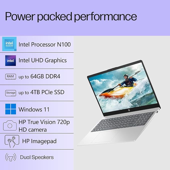 HP Laptop 2026 Copilot AI, 15.6" FHD, 32GB RAM, 1TB SSD, Intel Processor | WiFi 6, Office 365, Long Battery Life, Portable Size & Lightweight, Windows 11 Home for Students & Business Office