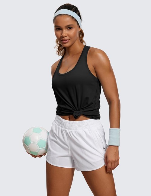 CRZ YOGA Pima Cotton Racerback Tank Tops for Women - Soft, Casual Sleeveless Workout Shirts